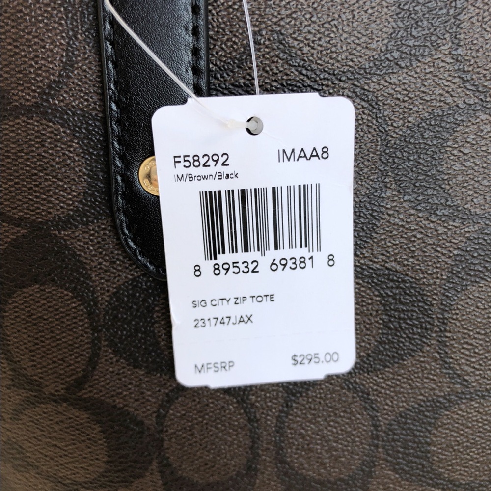 👜💕- NWT Coach Top Zip city Tote💕 - Picture 5 of 7